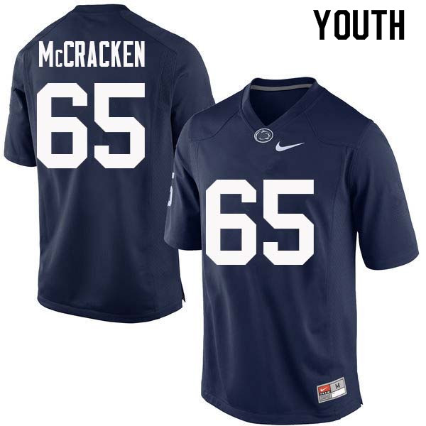Youth #65 Crae McCracken Penn State Nittany Lions College Football Jerseys Sale-Navy